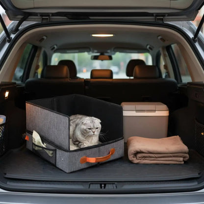 Foldable Feline Litter Box | Portable Waterproof Travel Cat Litter Box